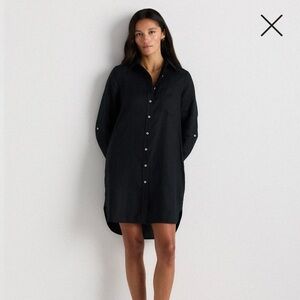 NWT - Quince 100% European Linen Shirt Dress - Black